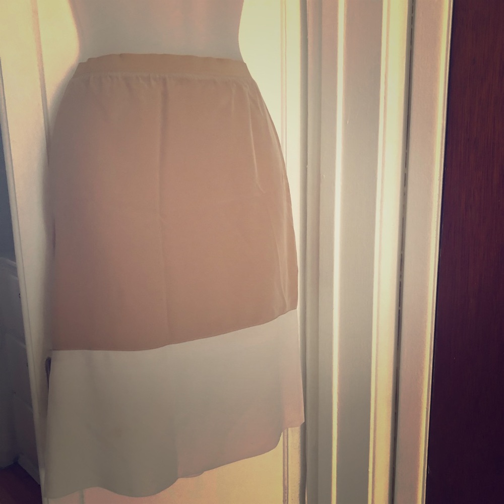 Club Monaco Silk Colorblock Skirt